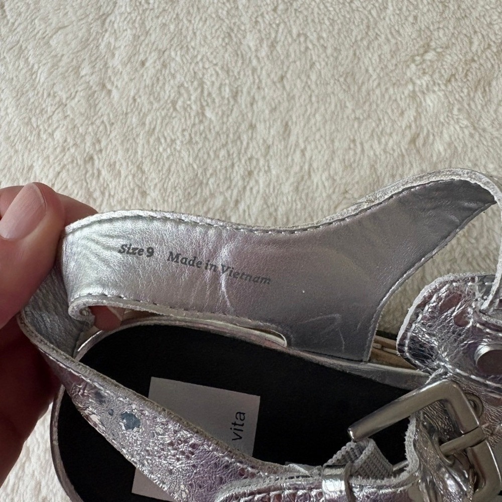 Dolce Vita Latice Gladiator Sandals Women's 9 Silver Fisherman Platform Chunky - Picture 5 of 6